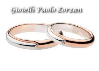 FEDI Matrimoniali ANELLI Nuziali POLELLO oro bianco e rosa 18 kt con DIAMANTI Ref. 2616DBR 2616UBR-0