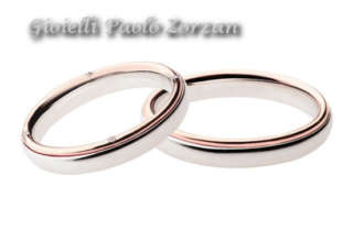 FEDI Matrimoniali ANELLI Nuziali POLELLO oro bianco e rosa 18 kt con DIAMANTE Ref. 2697UBR 2697 DBR-0