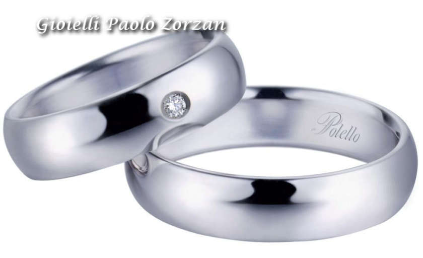 FEDI Matrimoniali ANELLI Nuziali POLELLO oro bianco 18 kt con DIAMANTE Ref. 2561UB 2561DB -0