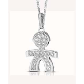 LE BEBE' Ciondolo BIMBO in ORO Bianco diamanti ct. 0.31 e catena ref LBB 025 -0