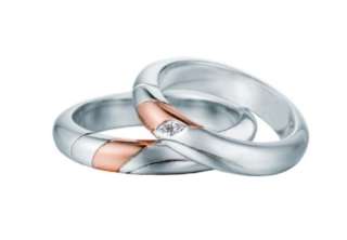 Fede matrimoniale Polello oro bianco e rosa con diamanti Ref. 2188 DBR 2188 UBR-0