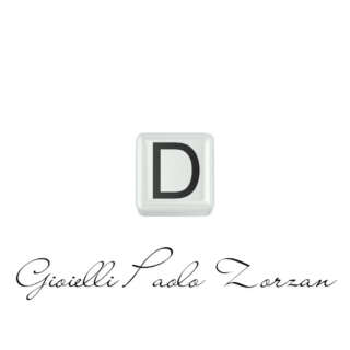 Lettera D in ceramica bianca Elements DonnaOro Ref. DCHFD3321   Elementi per Bracciali Numeri e Lettere