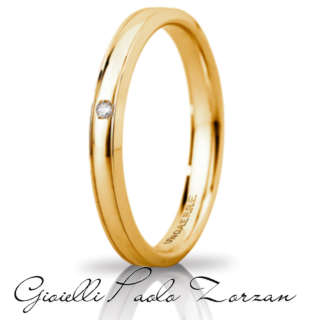 Fede Matrimoniale Unoaerre BRILLANTI PROMESSE Orion Slim Oro18kt Diamante Ct 0.01 Ref. 30 Afc 279/001 Col.01  Fedi Nuziali