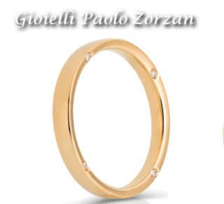 Fede singola Donna Oro mod. luce in oro giallo 18 Kt e brillanti Ref. FDOG047-0