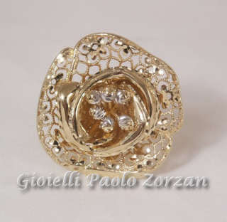 Anello Lorenzo Ungari a fiore in oro giallo 18 kt Ref. LU012-0