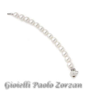 Bracciale boccadamo in argento e perle Swarovski grandi Ref. BR360-0