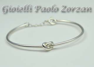 Bracciale fatto a mano rigido nodo d'amore in argento 925 Ref. MABO02-0