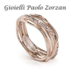 ANELLO FILODELLAVITA CLASSIC 7 FILI IN ORO ROSA 9 KT E DIAMANTI BROWN 0,18 CT REF. AN7RBR-0