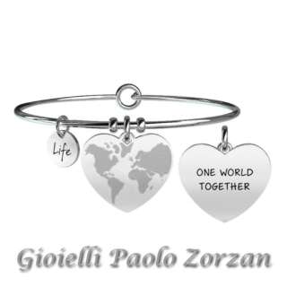 BRACCIALE KIDULT LOVE CON CIONDOLO CUORE MONDO - COD 731089-0