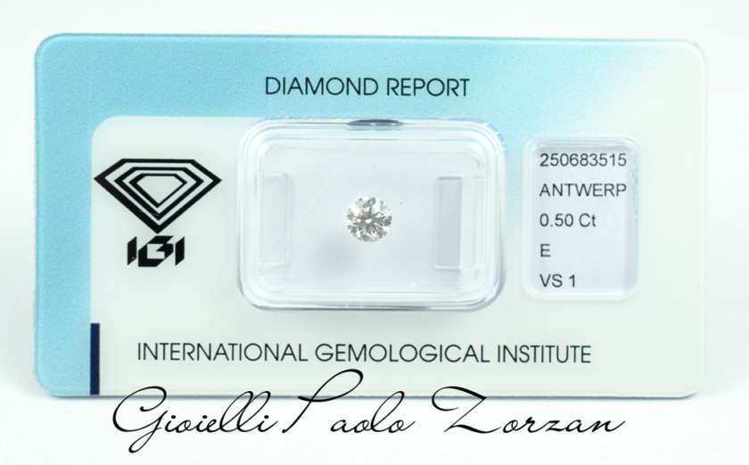 Diamante taglio Brillante Certificato IGI Ct. 0.50 E/VS1 ref. PG050EVS-0