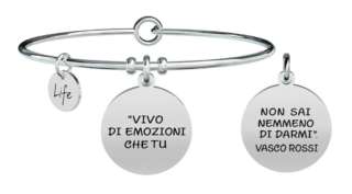 BRACCIALE KIDULT CON CIONDOLO"VIVO DI EMOZIONI.". VASCO ROSSI 731465-0