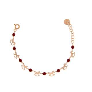 Bracciale Rue Des Mille bimbo in argento rosato e pietre ref. BRN001CAV-0