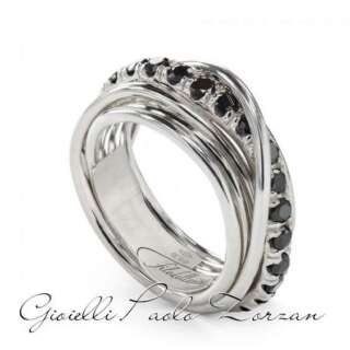 Anello Filodellavita Rock 7 Fili In Argento 950 Al Palladio E Diamanti Black Ct 0,80 Ref. An9abn   Anelli Anelli