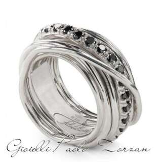 Anello Filodellavita Rock 13 Fili In Argento 950 Al Palladio E Diamanti Black Ct 0,80 Ref. An10abn   Anelli Anelli