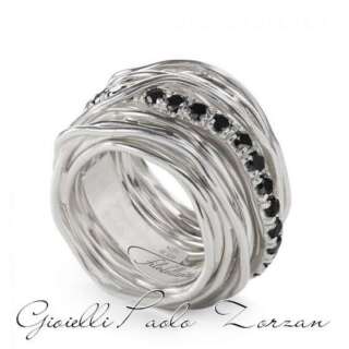 Anello Filodellavita Rock 22 Fili In Argento 950 Al Palladio E Diamanti Black Ct 0,80 Ref. An22abn   Anelli Anelli