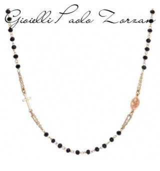 Collana Girocollo Amen Rosario con Spinelli Neri CRORN3  Girocolli