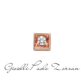 Quadrato in oro rosa e diamante Elements DonnaOro Ref. DCHF8551.002  Punti Luce e Pietre