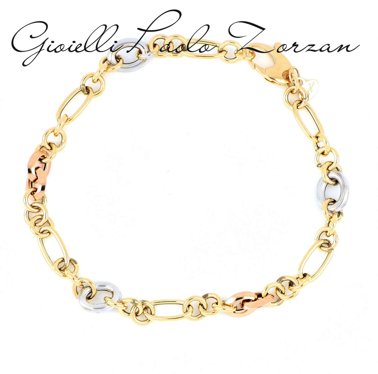 Bracciale Donna a catena in oro giallo e bianco