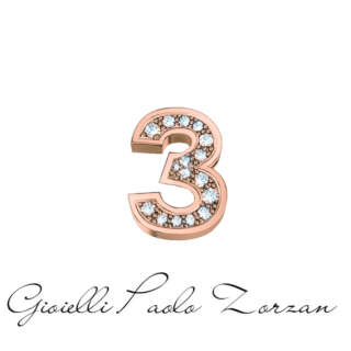 Numero 3 in oro rosa e diamanti Elements DonnaOro Ref. DCHF9145N3.002  Numeri e Lettere