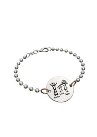 Bracciale Uomo Happy Family Cerchio Piccolo Bracciale Pallini ref. CE01C-BP  Bracciali