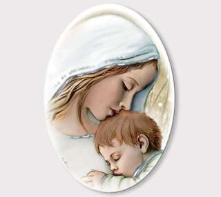 Quadro Estego ovale Madonna con bambino 054342  Regalistica