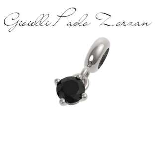 Bead Rerum in argento e zircone nero 26016  Elementi per Bracciali