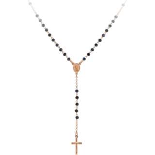 COLLANA AMEN ROSARIO ARGENTO ROSA CRORG4  Collane con croci