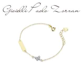 Bracciale Roberto Giannotti Young con targhetta, angelo in oro giallo e farfalla NKT341  Bracciali a Maglia