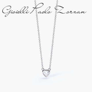 Girocollo Mabina in argento con punto luce taglio cuore SHINY 553545  Girocolli