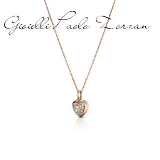 Collana Roberto Giannotti con cuore in oro rosa e diamanti brown LUX101CR  Girocolli