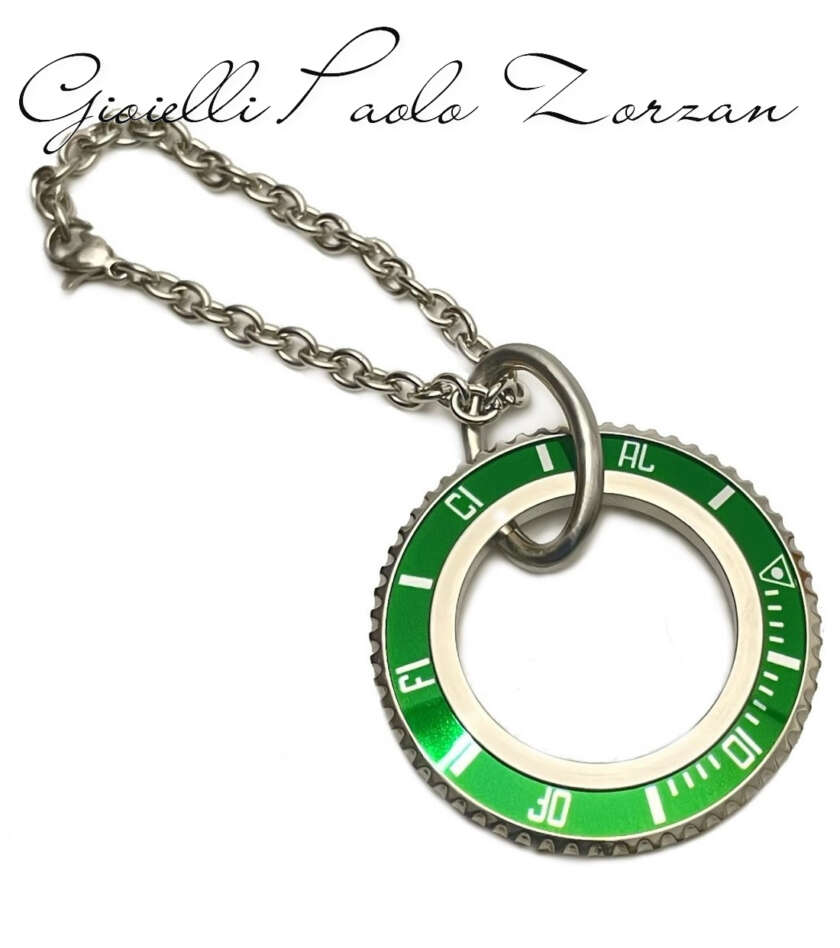 PORTACHIAVI SPEEDOMETER ACCIAIO GHIERA COLORE VERDE SKC 1066 N  Portachiavi