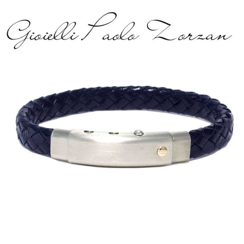 Bracciale Borsari uomo in pelle e acciaio  BRSTPE046