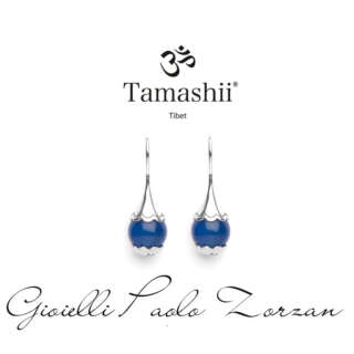 Orecchini Tamashii Ear-Drops in Argento con Agata blu EHST6-18  Orecchini Pendenti