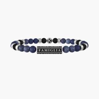 Bracciale kidult famiglia uomo con agata nera e dumortierite blu Famiglia 732260  Bracciali