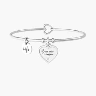 Bracciale kidult rigido con ciondolo cuore e frase 732222  Bracciali Rigidi