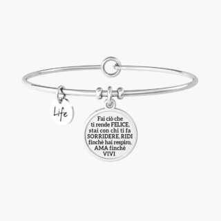 Bracciale kidult rigido figlia con ciondolo e frase 732230  Bracciali Rigidi