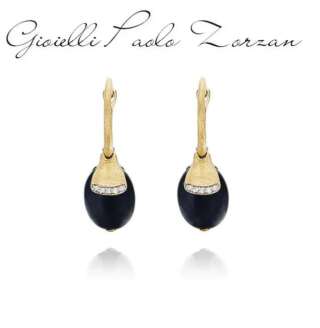 Orecchini Nanis CILIEGINE "DANCING MISTERY BLACK" pendenti con boules in oro, onice nero e dettagli in diamante (piccoli) OS2-599  Orecchini Pendenti