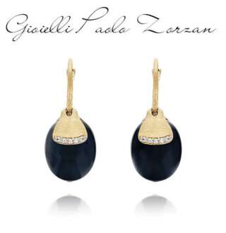 Orecchini Nanis CILIEGINE "DANCING MISTERY BLACK" pendenti con boules in oro, onice nero e dettagli in diamante (grandi) OS1-599  Orecchini Pendenti