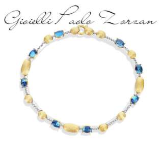 Bracciale Nanis tennis "DANCING AZURE" in oro, diamanti e topazio London blu BS5-597  Bracciali a Maglia