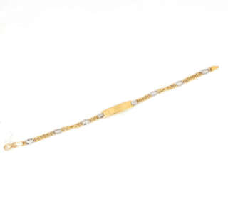 Bracciale uomo in oro giallo e bianco 18 kt con targhetta  BRACC625  Bracciali