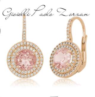 Orecchini  Artlinea in oro 18 kt con Morganite e Diamanti OD867/MO-LH  Girocolli