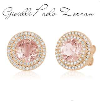 Orecchini  Artlinea in oro 18 kt con Morganite e Diamanti OD866/MO-LR  Girocolli