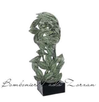 Statua Maschera Harvit in resina verde con foglie "Botanic" 29267  Bomboniere