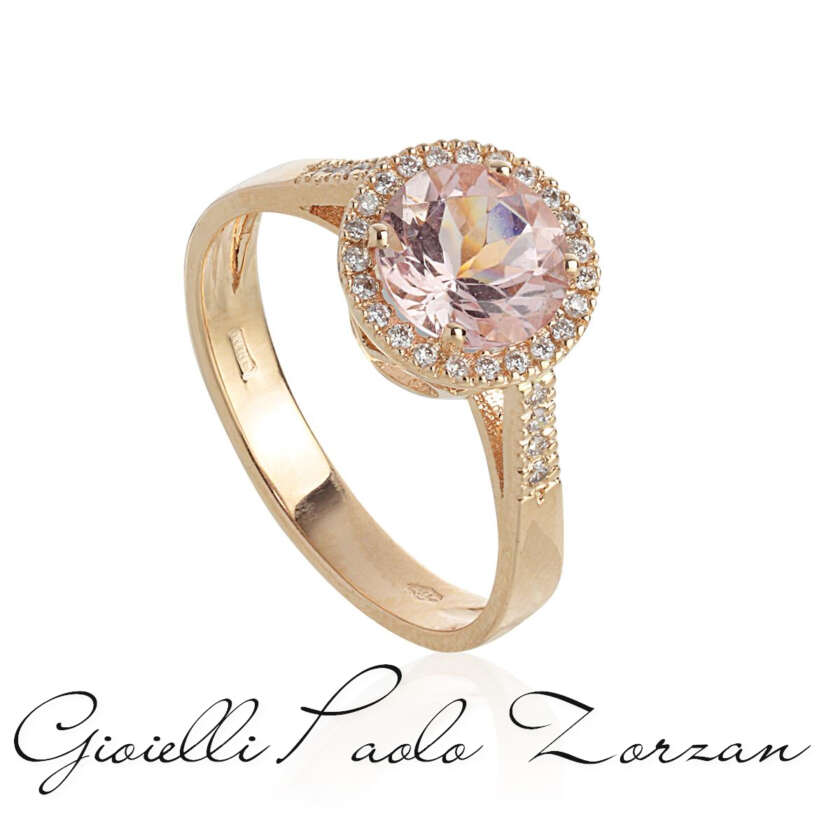 Anello Artlinea in oro 18kt con Morganite e diamanti AD529/MO-LR  Anelli Fascia