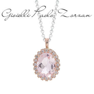 Collana Artlinea in oro 18 kt con Morganite e Diamanti CD481/MO-LH  Girocolli