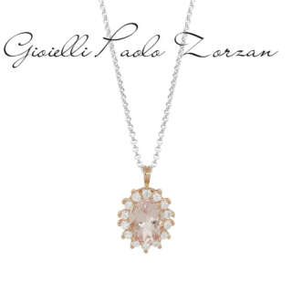 Collana Artlinea in oro 18 kt con Morganite e Diamanti CD600/MO-LH  Girocolli