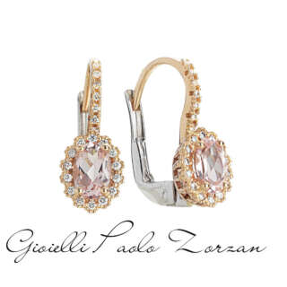 Orecchini  Artlinea in oro 18 kt con Morganite e Diamanti OD394/MO-LH  Girocolli