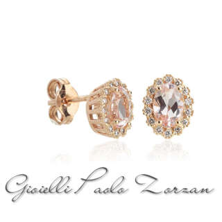 Orecchini  Artlinea in oro 18 kt con Morganite e Diamanti OD438/MO-LR  Girocolli