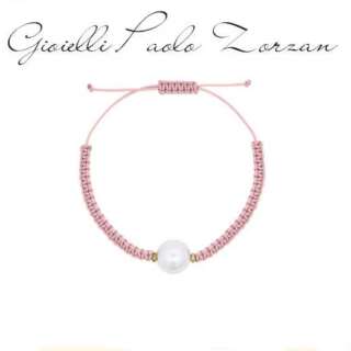Bracciale Rue des mille tessuto rosa e perla  WHITESIDE BR-019 M4R AU  Bracciali