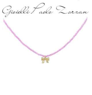 Girocollo Rue des mille con fiocco e filo di zirconi CANDY BOW  GR-022 M3 AU  Girocolli